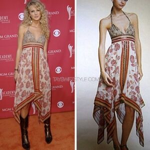 Taylor Swift 1989 Era BCBG MaxAzria Sequin Halter Hanky Scarf Dress Size 4